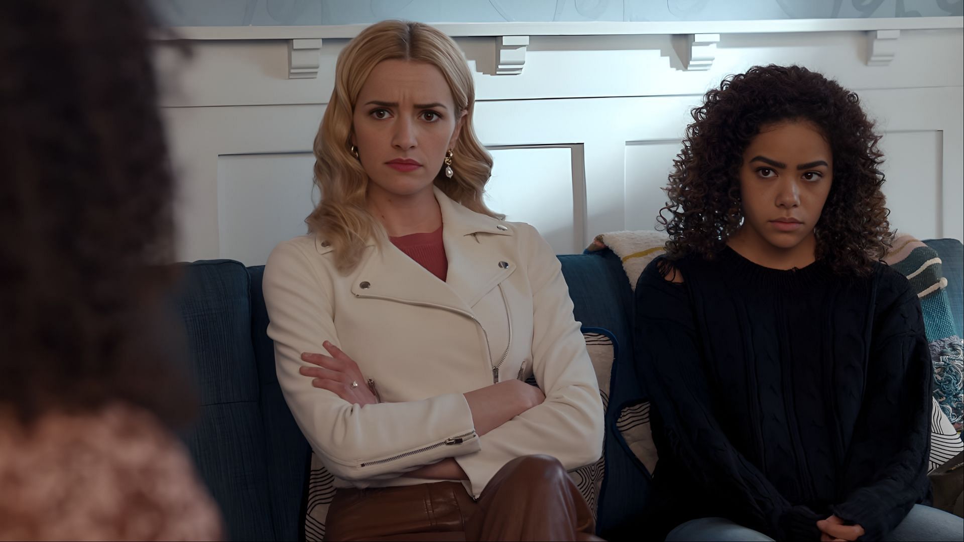 Georgia and Ginny attend a tense therapy session in Ginny & Georgia season 2, navigating family dynamics and trust issues (Image via Netflix)